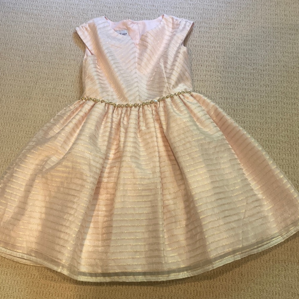 Pippa & Julie pink and gold girls dress